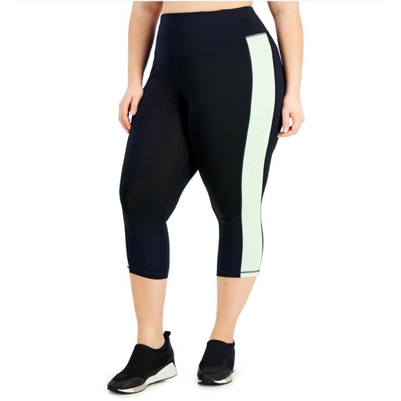ID Ideology Women Colorblocked Active Capri Legging Pants Plus 1X | 2X | 3X | 4X - Picture 1 of 9
